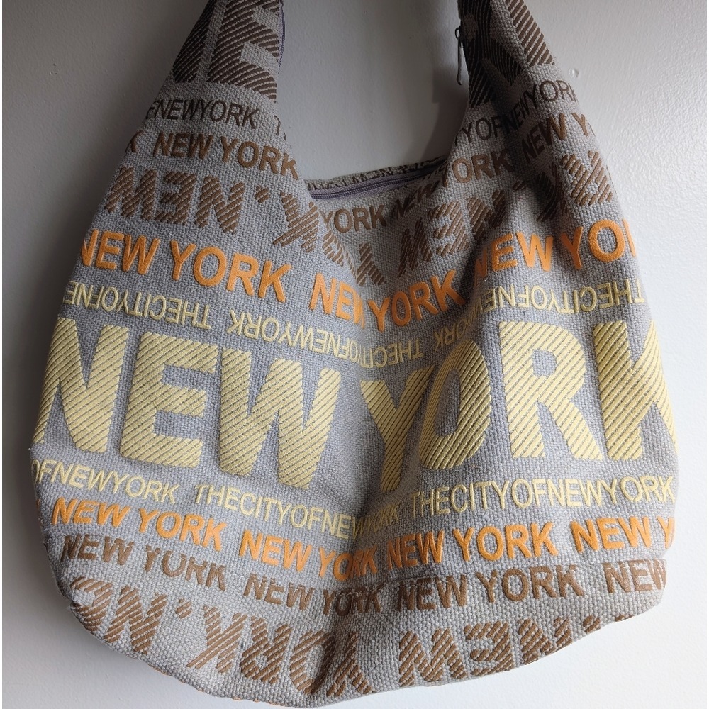 Robin Ruth Canvas New York All Over Print Large Hobo Bag Boho Urban Y2K - Picture 5 of 9
